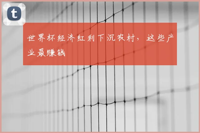 世界杯经济红利下沉农村,这些产业最赚钱